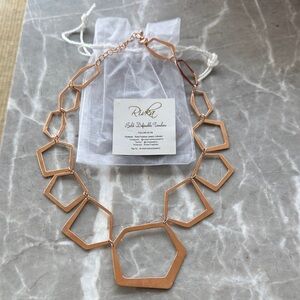 Rose Gold Geometric Link Necklace